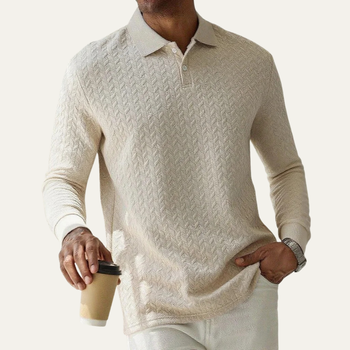 The Argyll Men's Casual Knit Business Polo Sweater