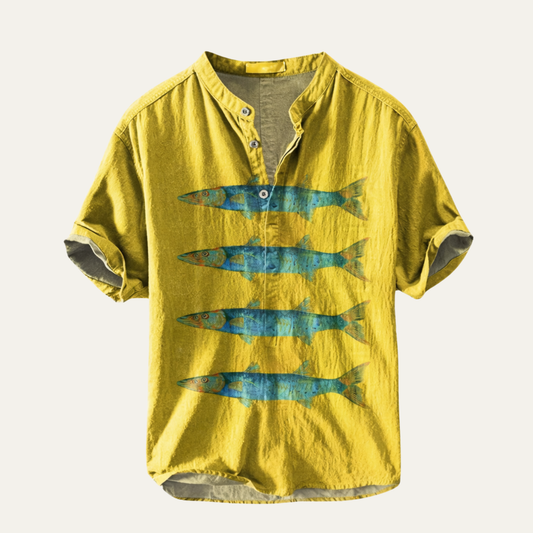 The Willowcrest Men’s HawaiianTropical Button Up Summer Shirt