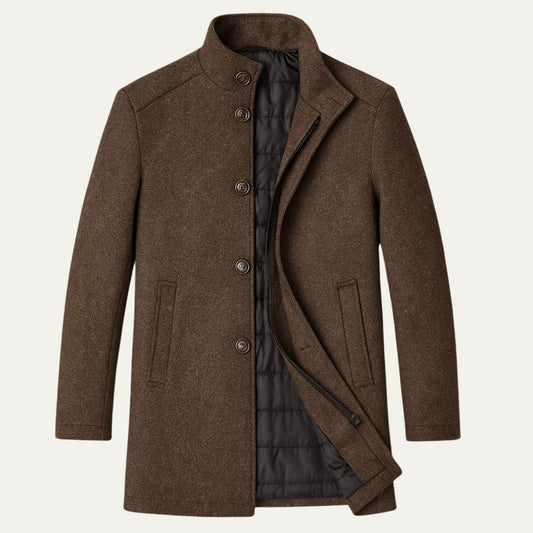 Men's Wool Overcoat Button Up