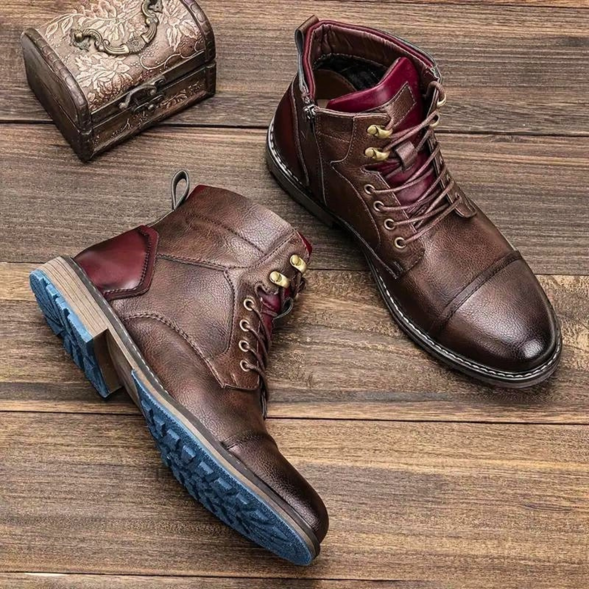The Manchester Men's Vintage Leather Ankle Boots