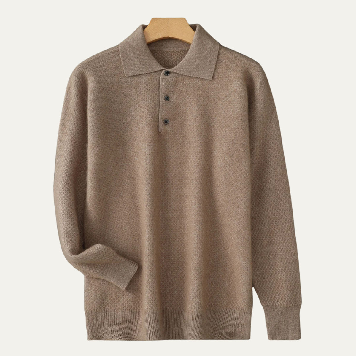 The Glenford Ridge Men’s Luxury Cashmere Polo Collar Knit Sweater