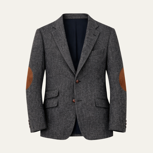 The Verona Men’s Single Breasted Herringbone Tweed Blazer