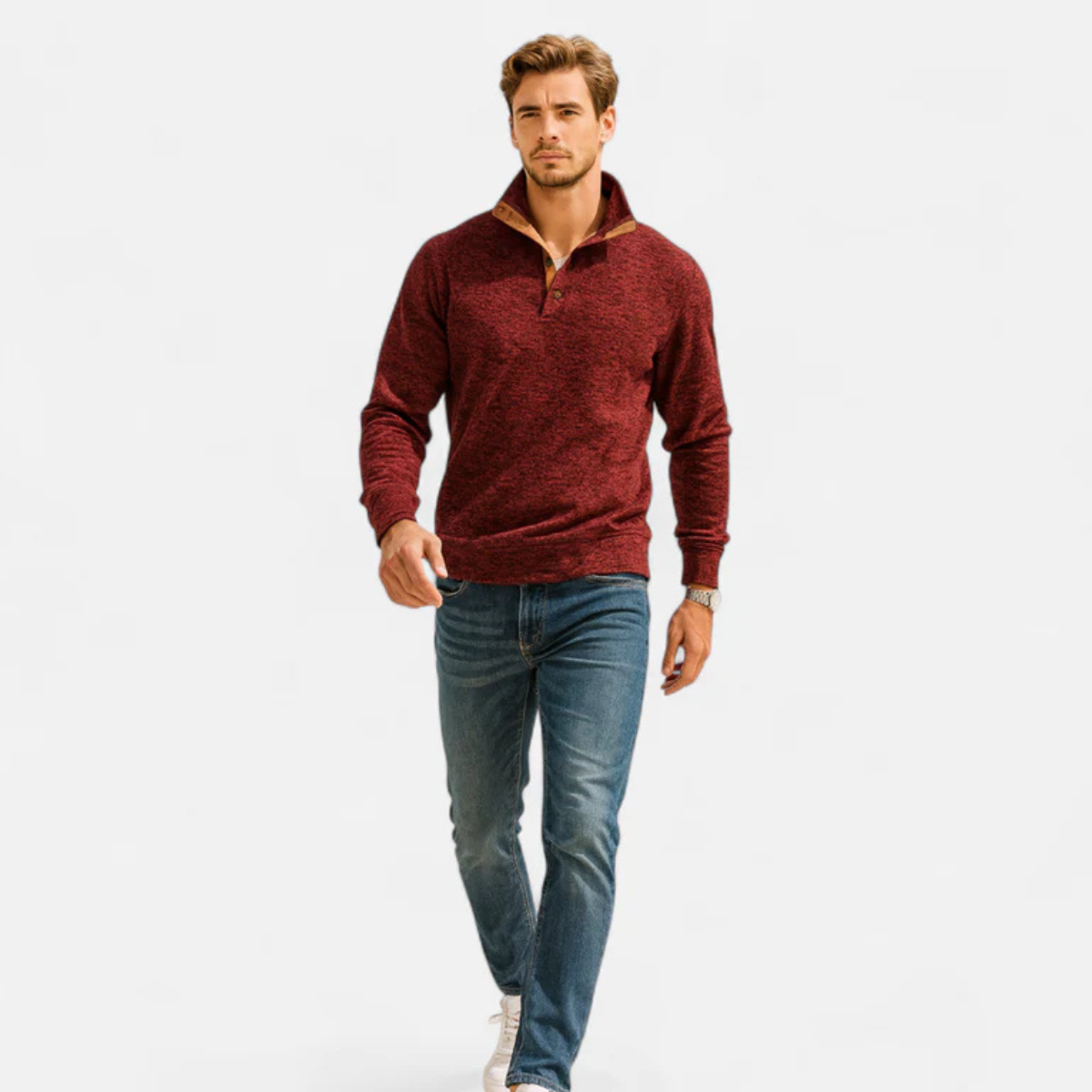 The Tarvisio Men’s Knitted Heritage Sweater with Elbow Patches