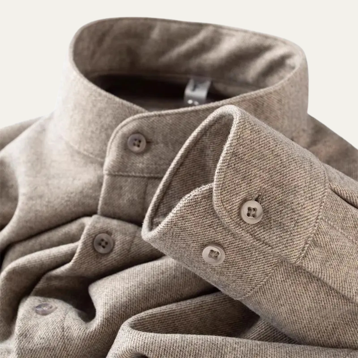 The Rockwell Men’s Thick Flannel Shirt – Long Sleeve Stand Collar Casual Top