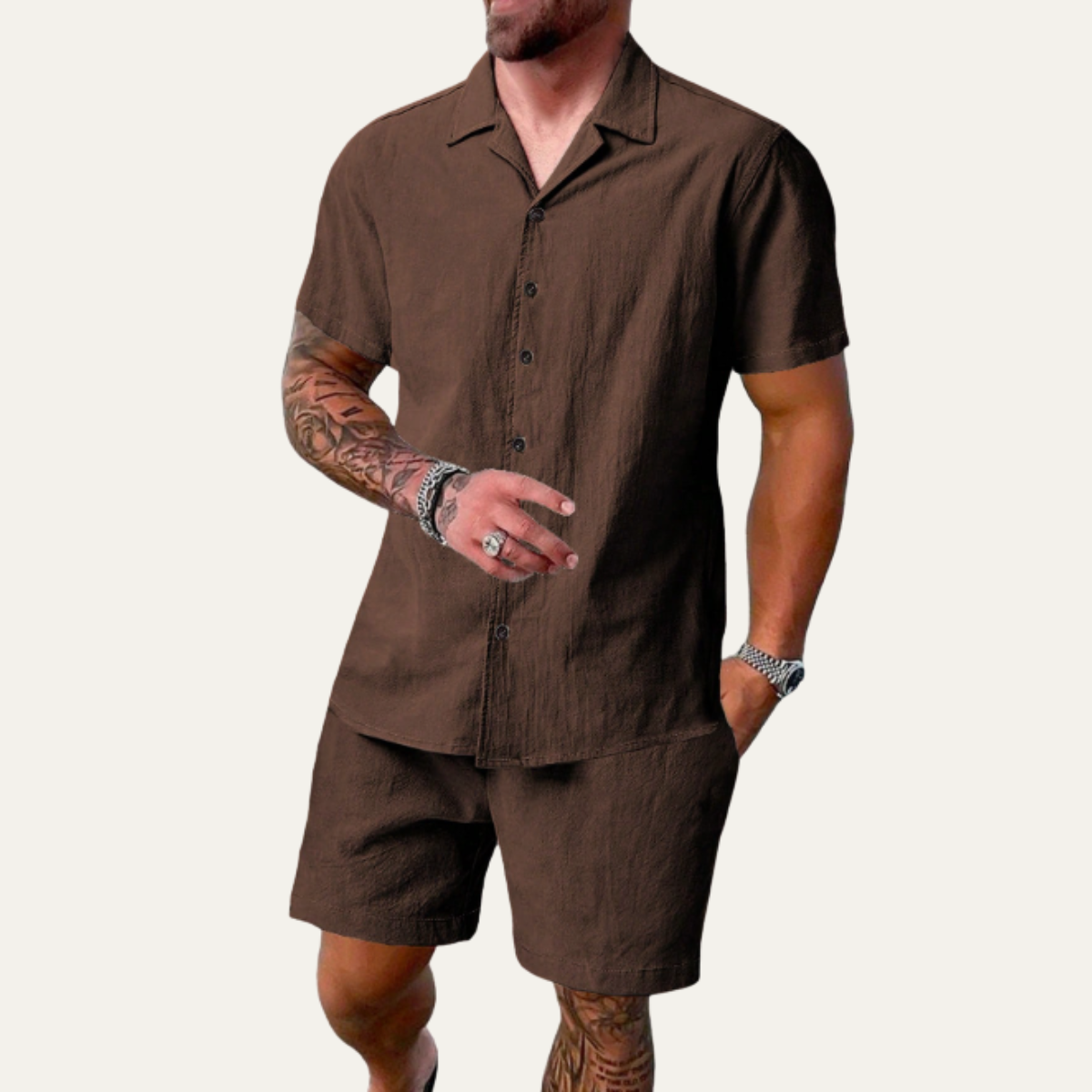 The Stonefield Ridge Men’s Summer Co Ord Set – Shirt & Shorts