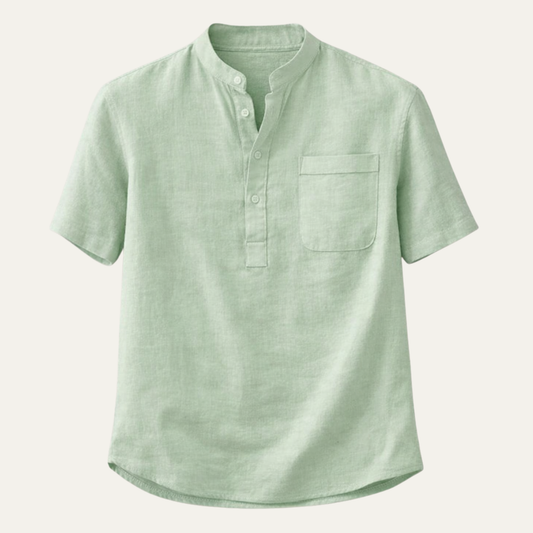 The Ashbrook Ridge Men’s Soft Cotton Linen Henley Shirt