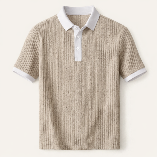 The Glenfall Ridge Men’s Ribbed Knit Casual Polo Shirt