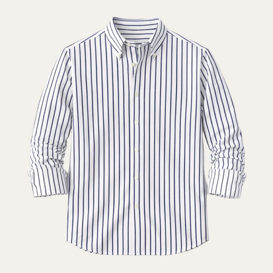 The Varenna Lago Men’s Retro Button Down Striped Dress Shirt