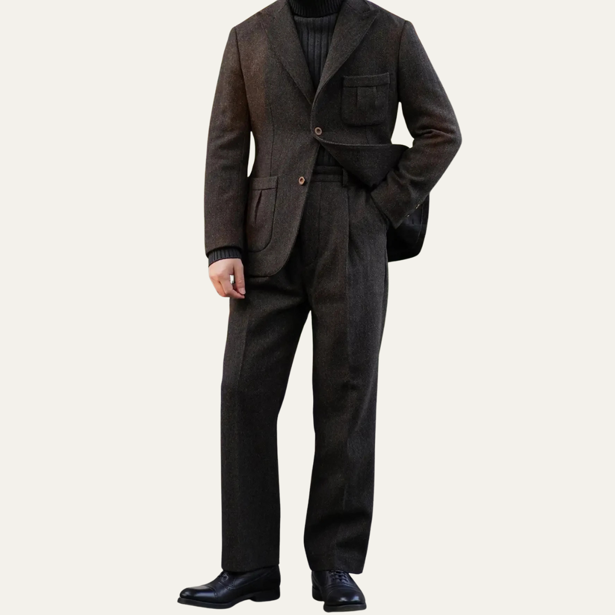 The Willowstone Men’s Tweed Wool Dress Suit Blazer Suit