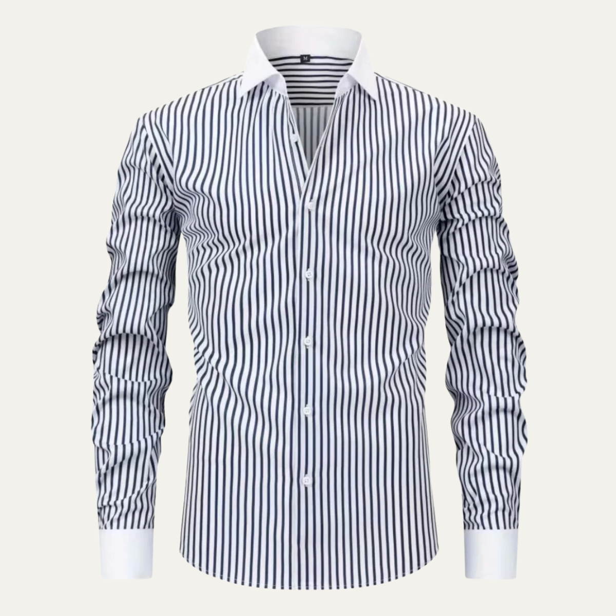 The Cresthill Men’s Slim Fit Striped Button Down Dress Shirt