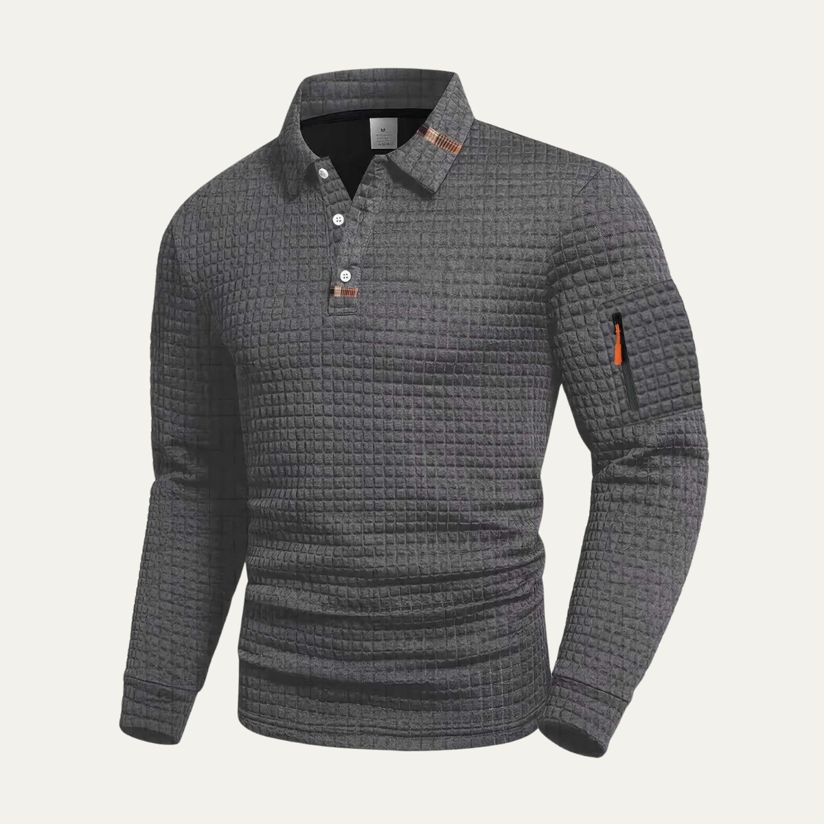 The Veneto Men’s Textured Winter Casual Sweater with Zip Sleeve Pocket