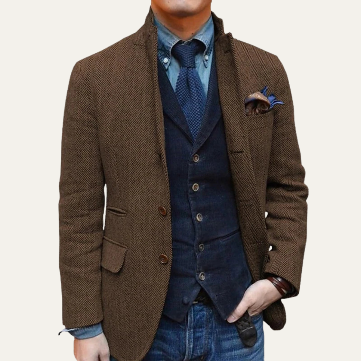 The Thurlestone Men’s Wool Single Breasted Tweed Blazer Jacket