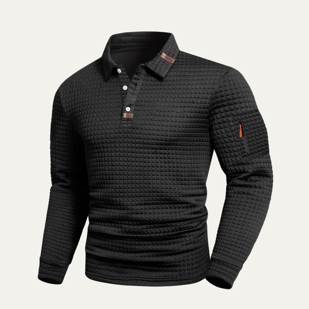 The Veneto Men’s Textured Winter Casual Sweater with Zip Sleeve Pocket