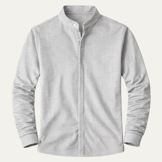 The Corniglia Men’s Slim Fit Stand Collar Knit Shirt