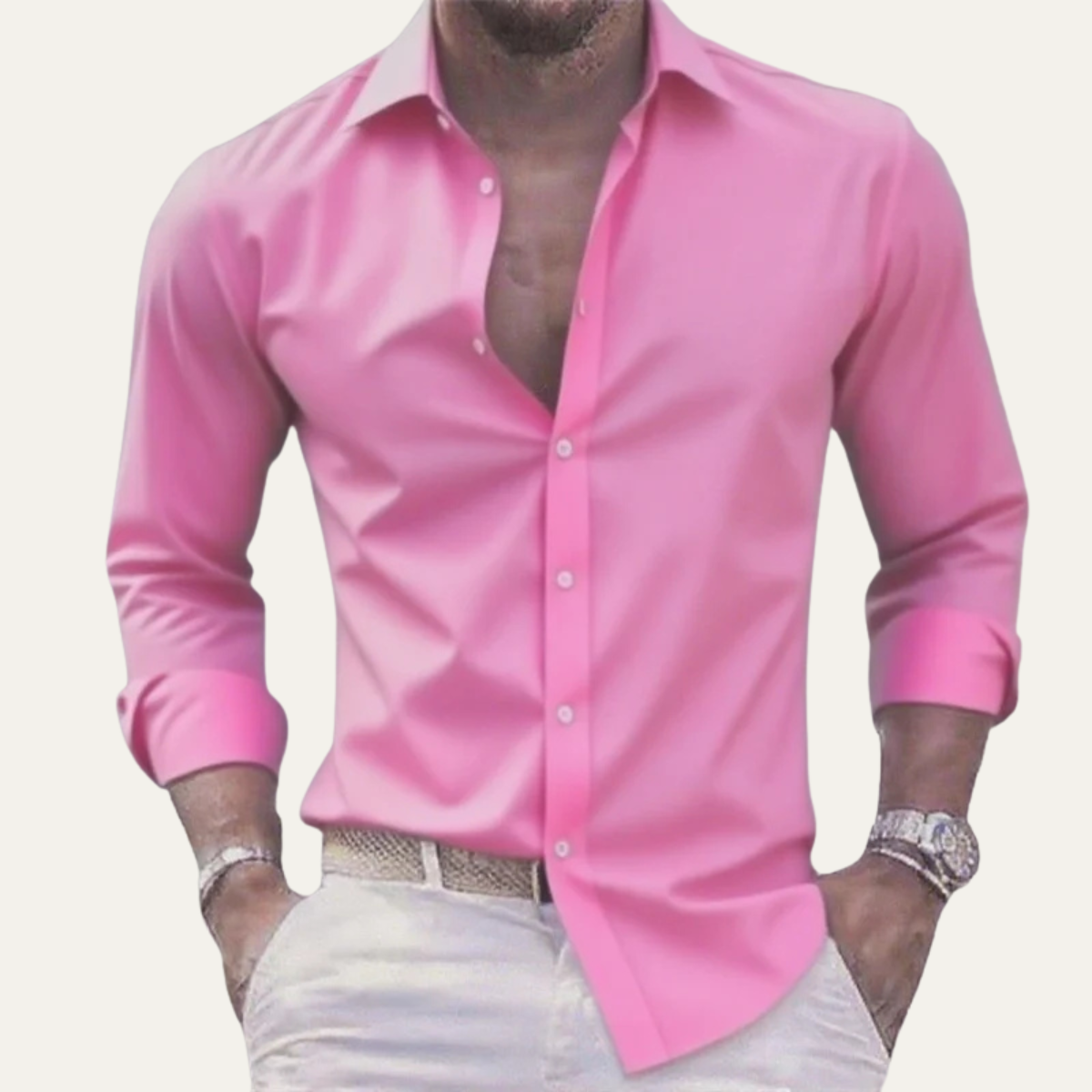 The Lezzeno Men’s Solid Color Stretch Lightweight Shirt