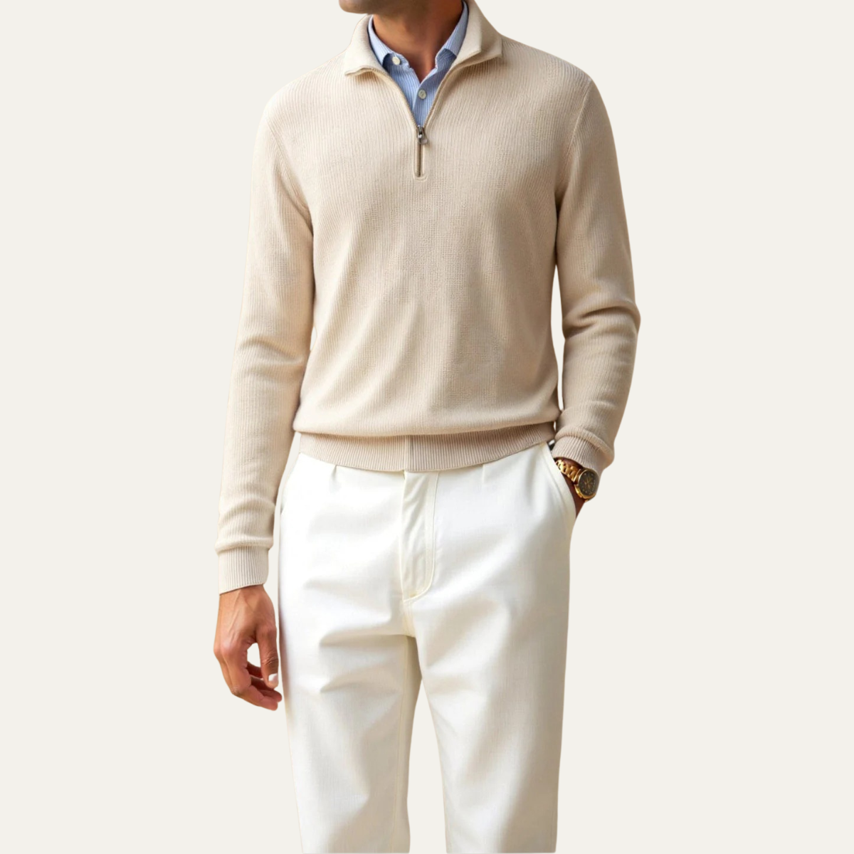 The Berkhamsted Men's Half Zip Lightweight Knit Sweater