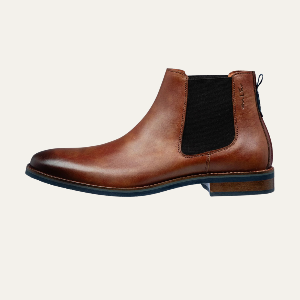 The Umbria Men’s Classic Cognac Leather Chelsea Boots