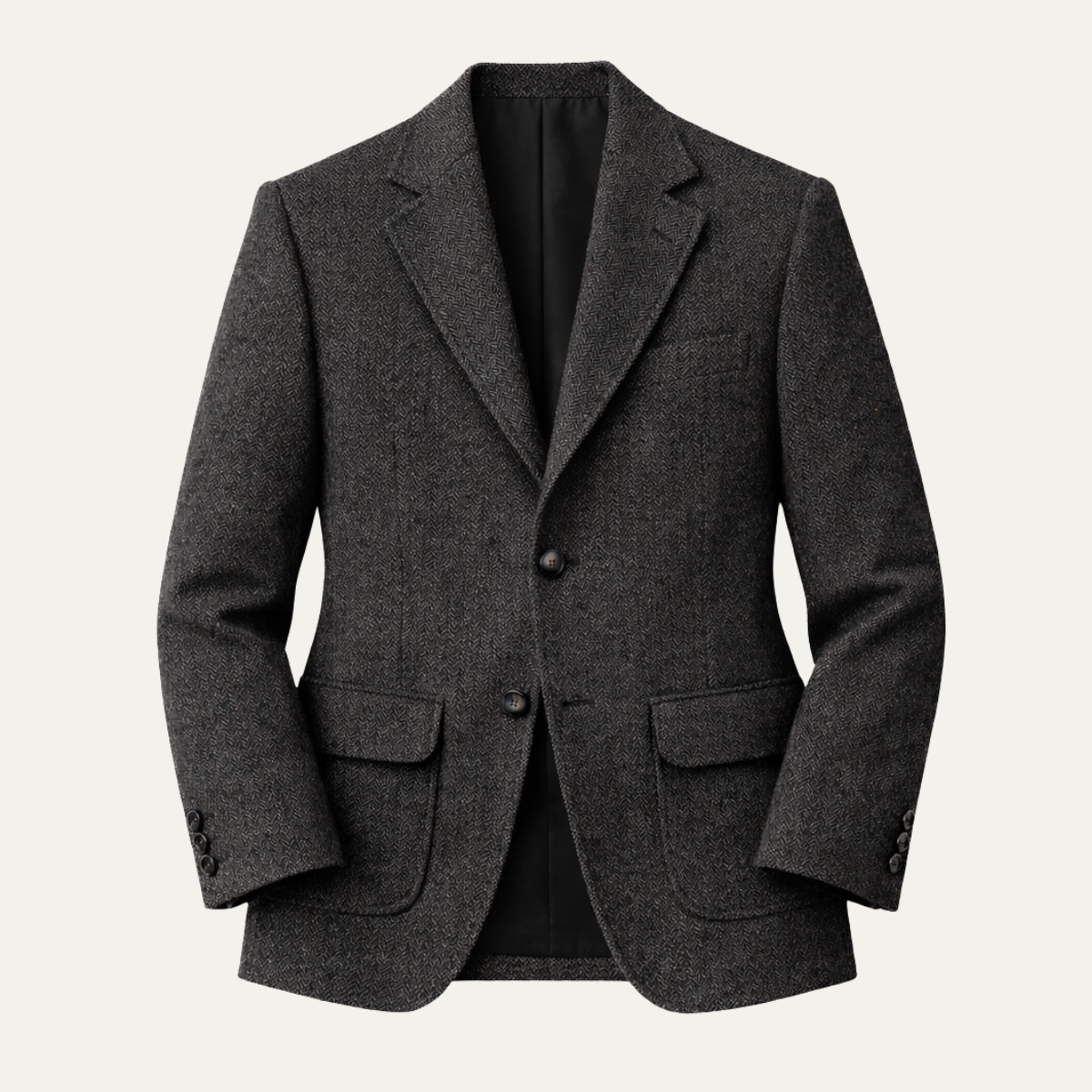 The Genoa Men’s Single Breasted Fishbone Tweed Blazer Jacket