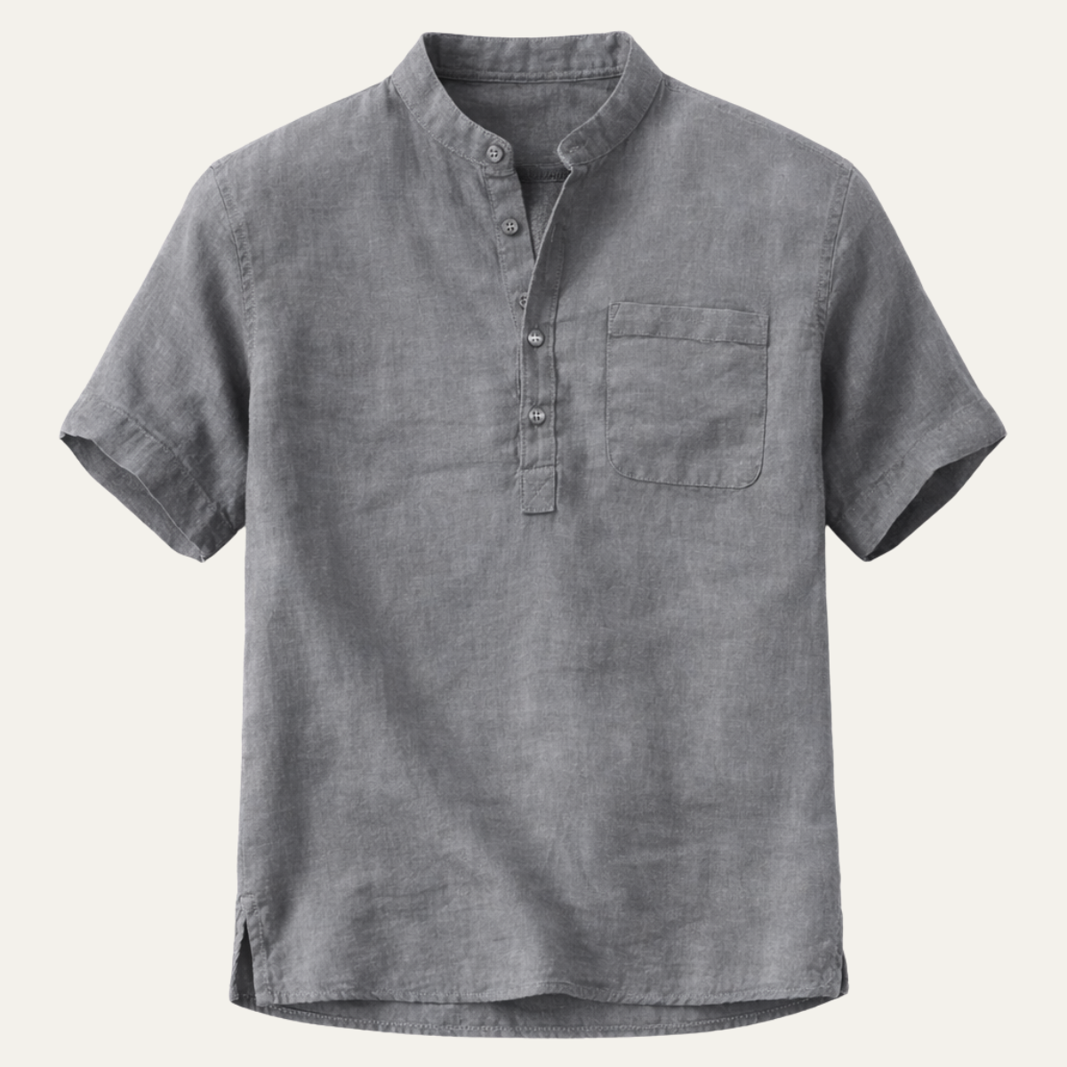 The Oak Glen Men’s Breathable Cotton Linen Henley T Shirt