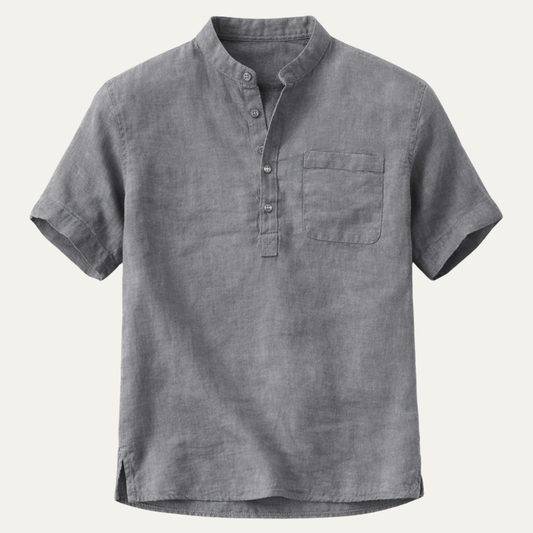 The Oak Glen Men’s Breathable Cotton Linen Henley T Shirt