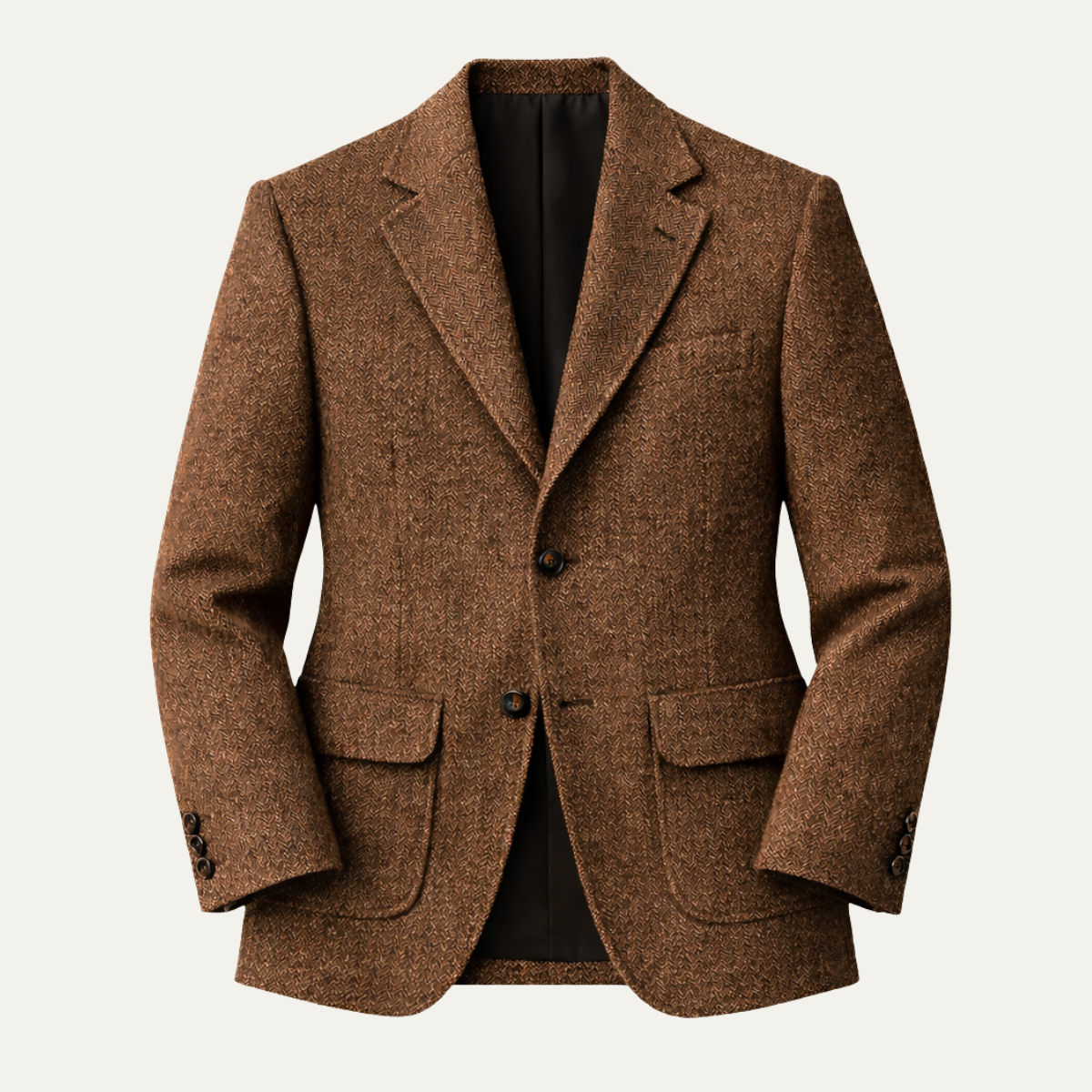 The Genoa Men’s Single Breasted Fishbone Tweed Blazer Jacket