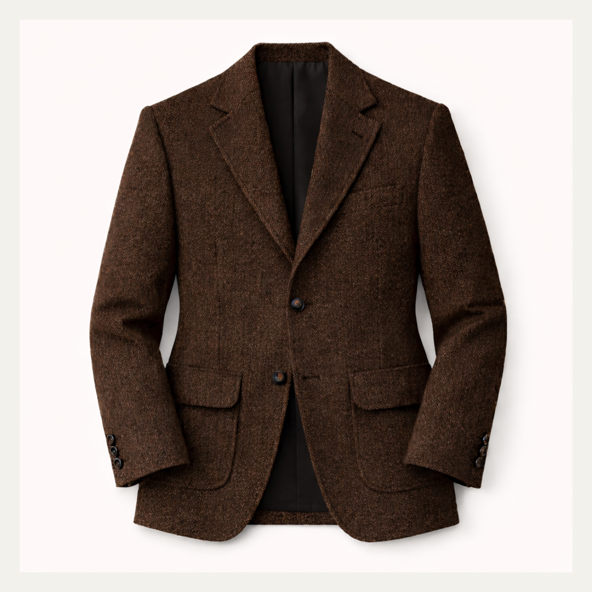 The Genoa Men’s Single Breasted Fishbone Tweed Blazer Jacket