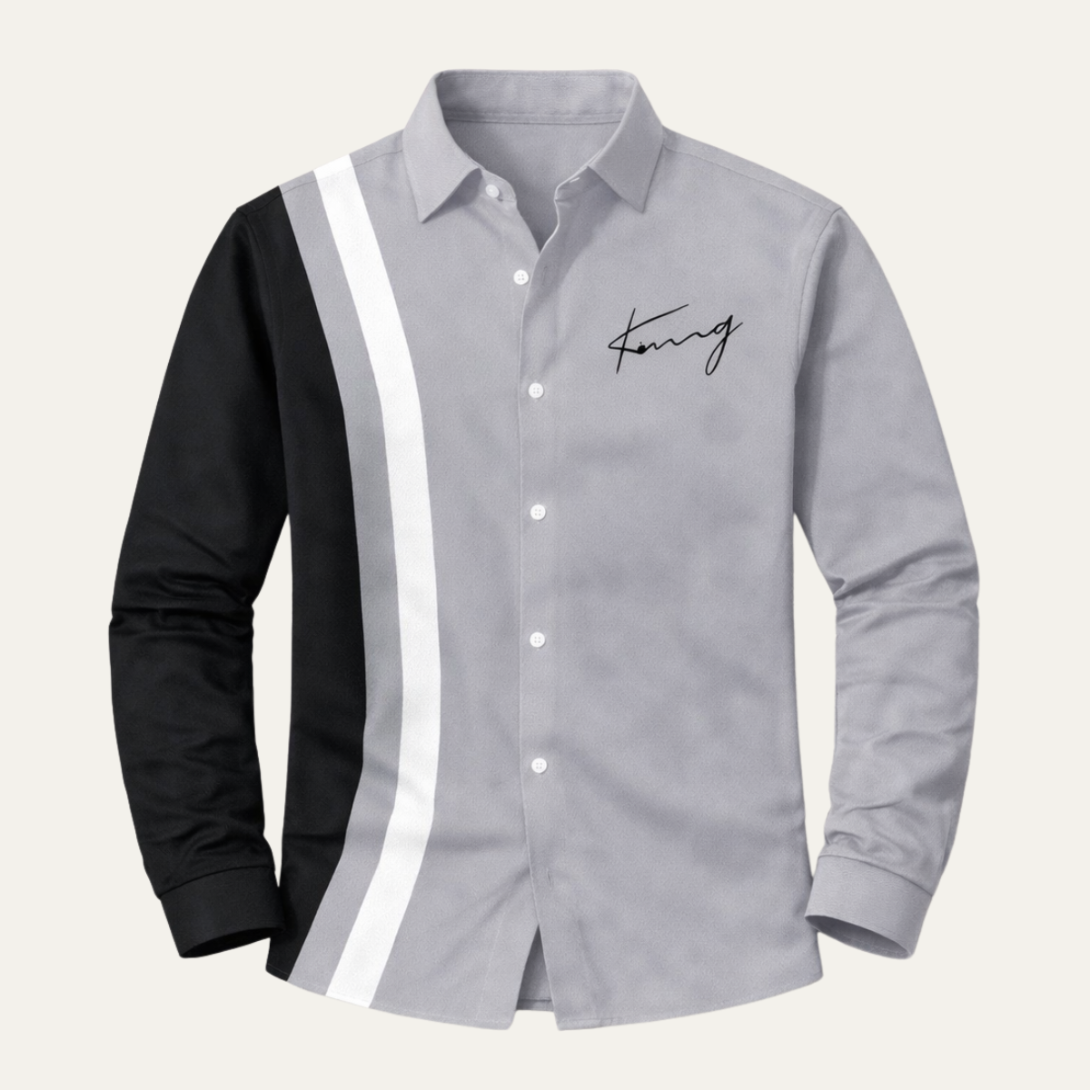 The Manarola Men’s Casual Color Block Striped Dress Shirt
