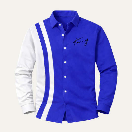 The Como Men’s Trendy Color Block Striped Dress Shirt