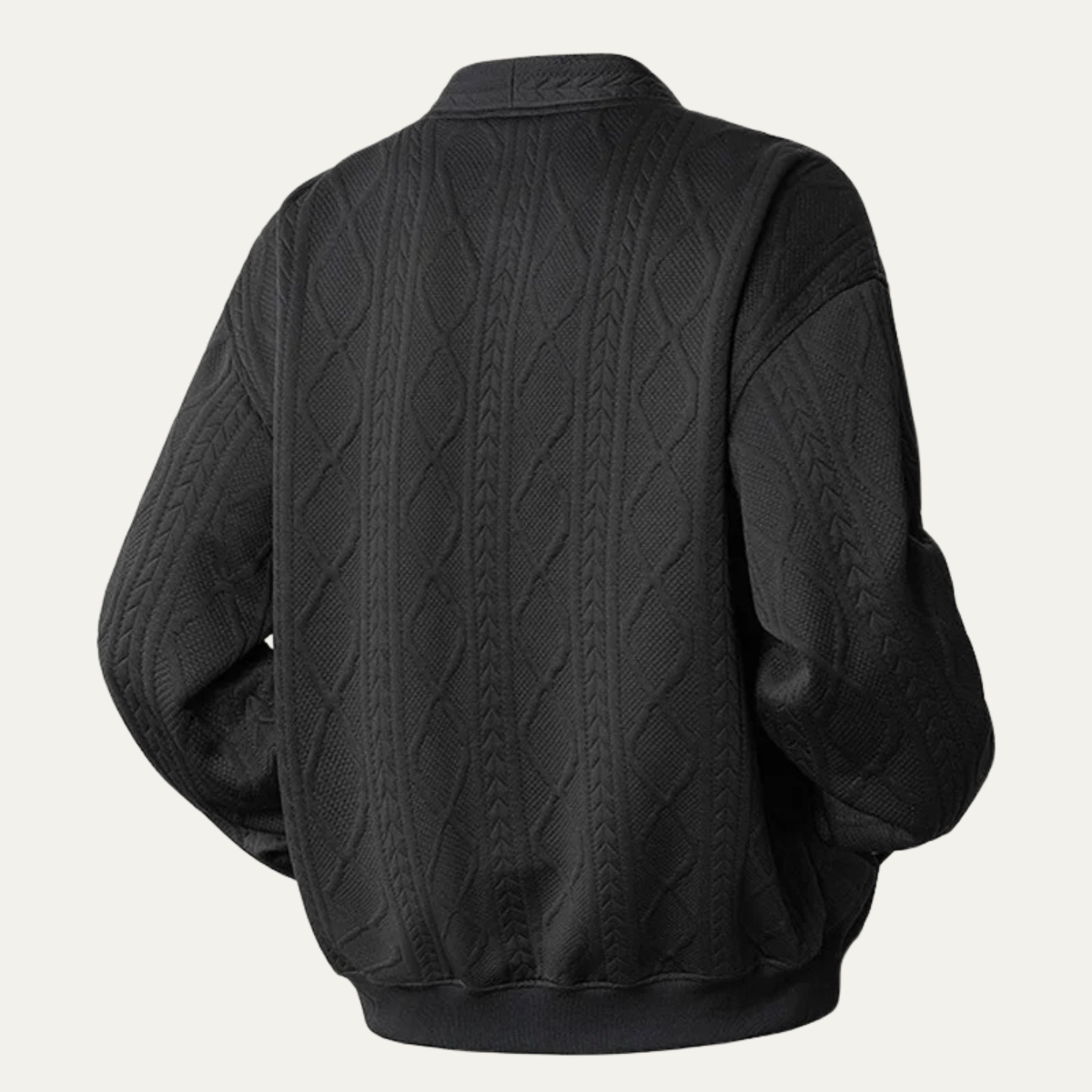 The Brindisi Men's Cable Knit V Neck Diamond Pattern Cardigan