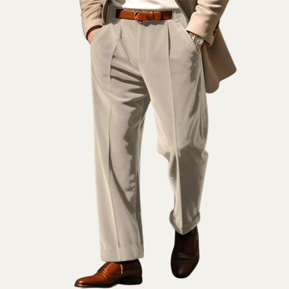 The Garda Porto Men’s Solid Color Velvet Straight Fit Pants