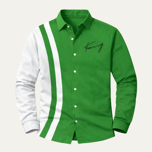 The Bellagio Men’s Lightweight Color Block Striped Dress Shirt