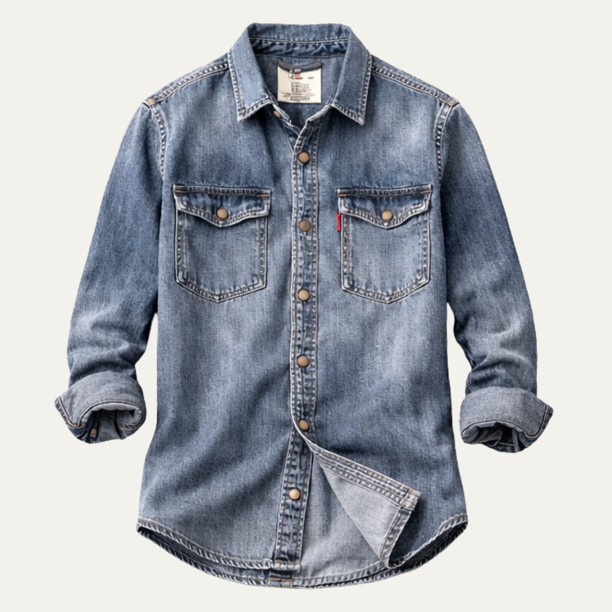 The Brescia Men’s Washed Retro Denim Shirt Jacket