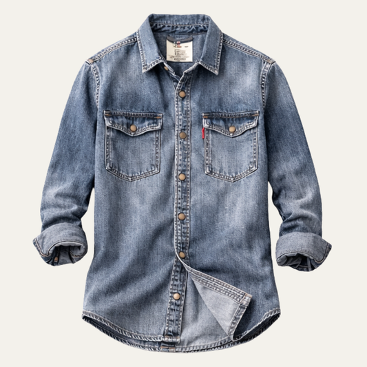 The Brescia Men’s Washed Retro Denim Shirt Jacket