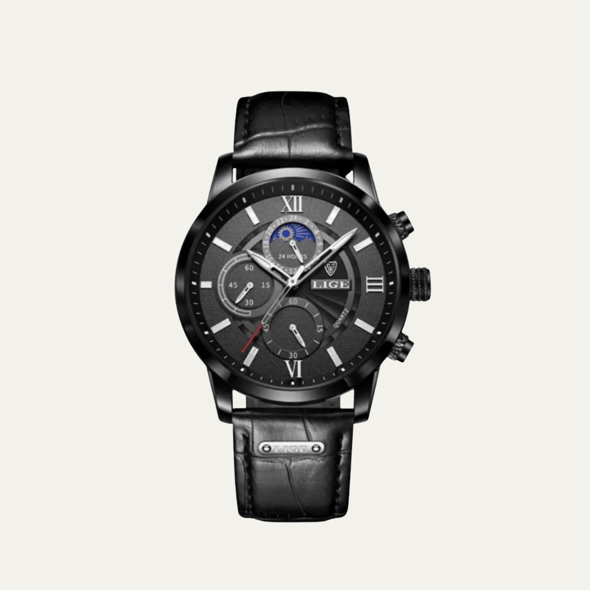 The Geneva Men's Luxury Quartz Chronograph Watch – Premium Leather Strap