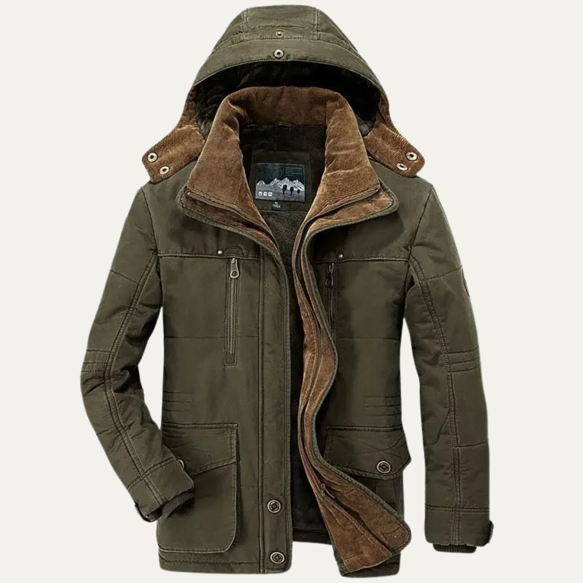 The Ashcroft Men’s Winter Cargo Jacket – Thick Fleece Lined Hooded Coat