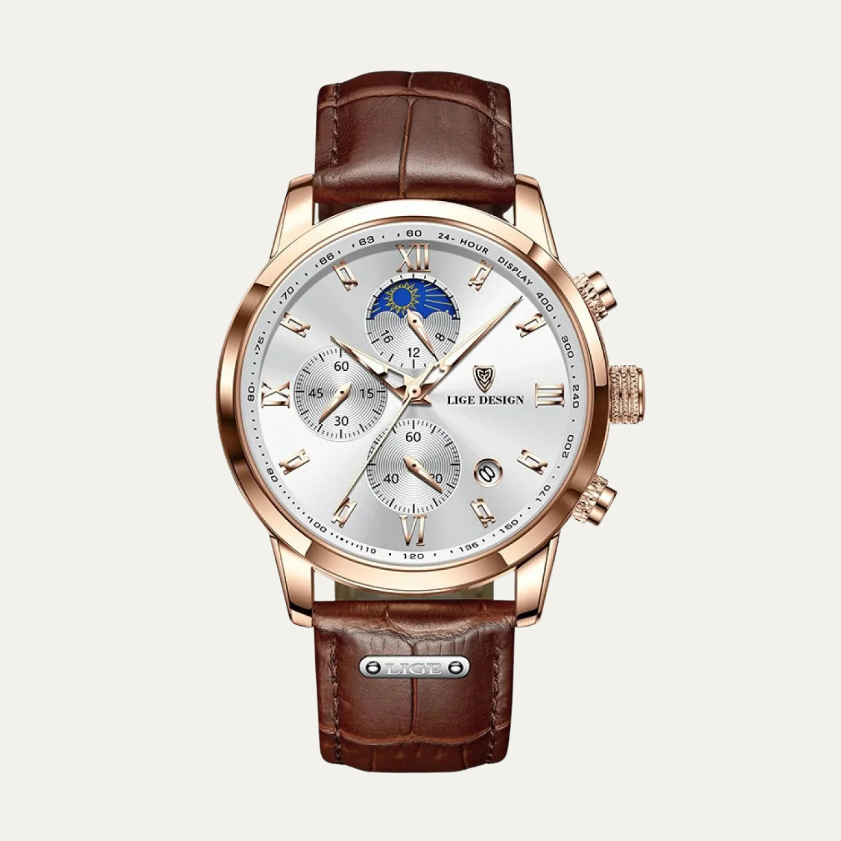 The Geneva Men's Luxury Quartz Chronograph Watch – Premium Leather Strap
