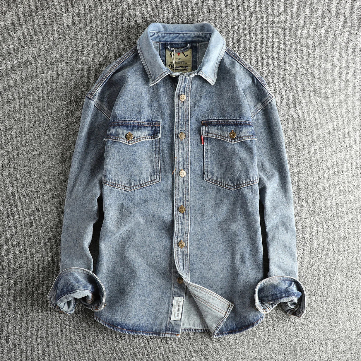 The Brescia Men’s Washed Retro Denim Shirt Jacket