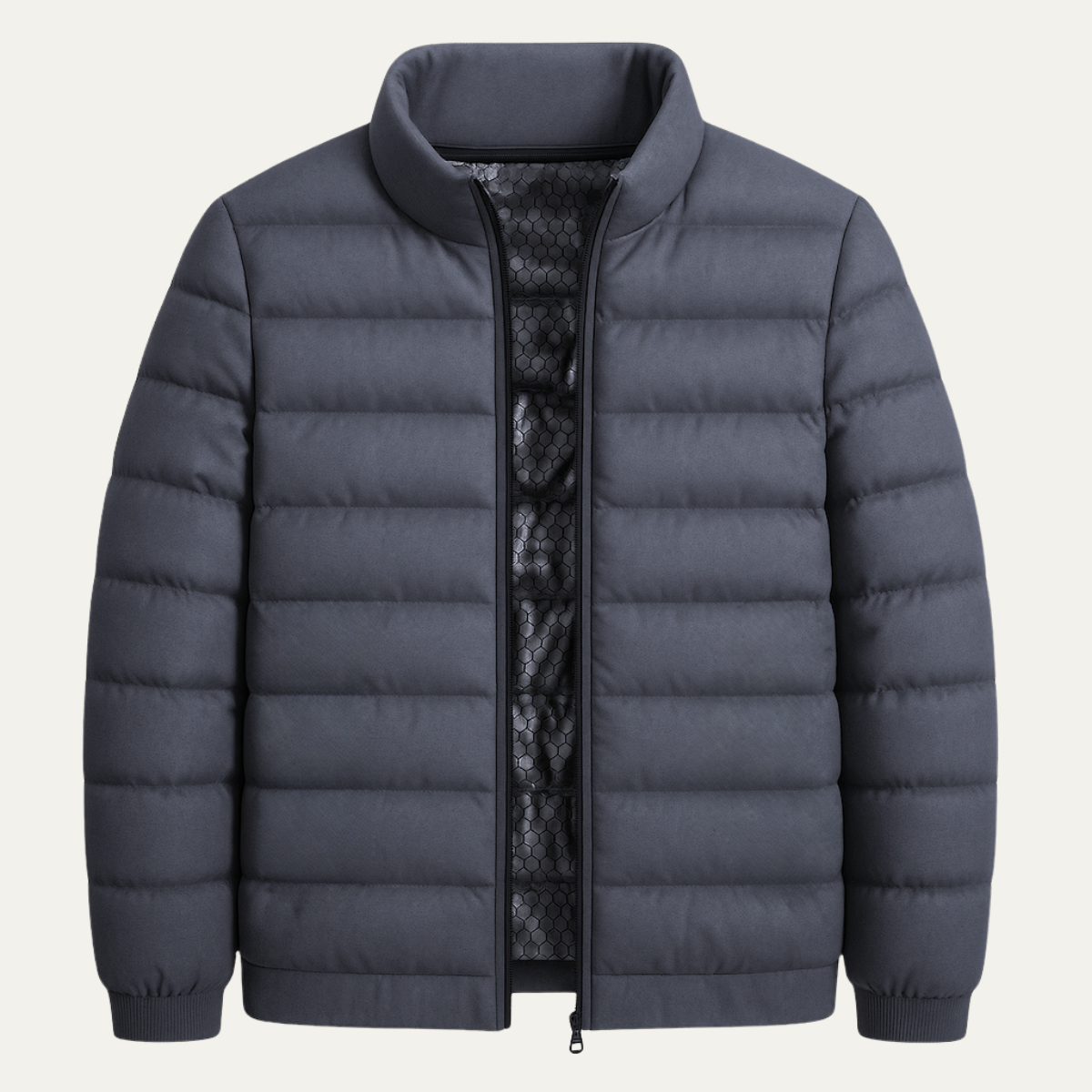 The Fairfax Men’s Heated Down Jacket – Winter Ski Jacket with Thermal Lining – Gray