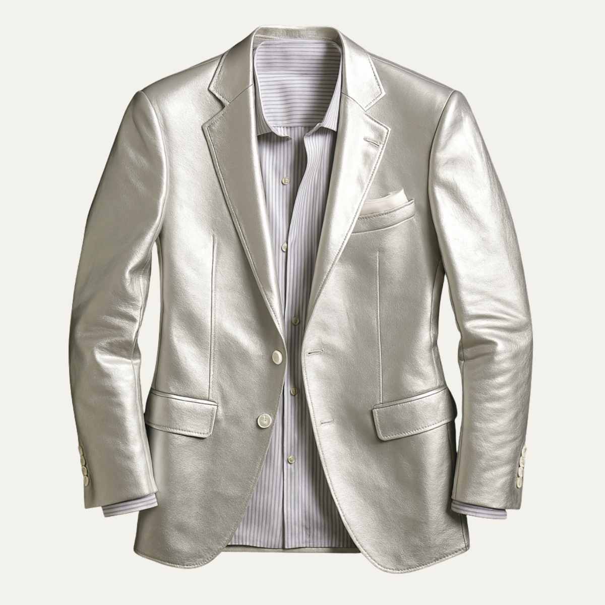 The Monaco Men’s Silver Metallic Blazer – Luxury Party &amp; Dinner Jacket