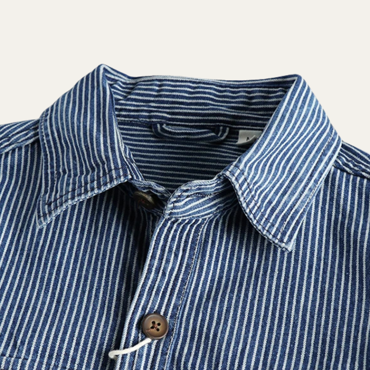 The Pinecrest Men’s Vintage Striped Cargo Denim Shirt Jacket