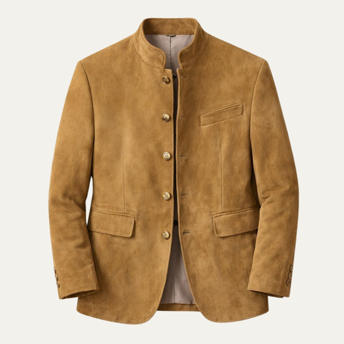The Hollingwood Men’s Lightweight Casual Stand Collar Jacket with Soft Pockets