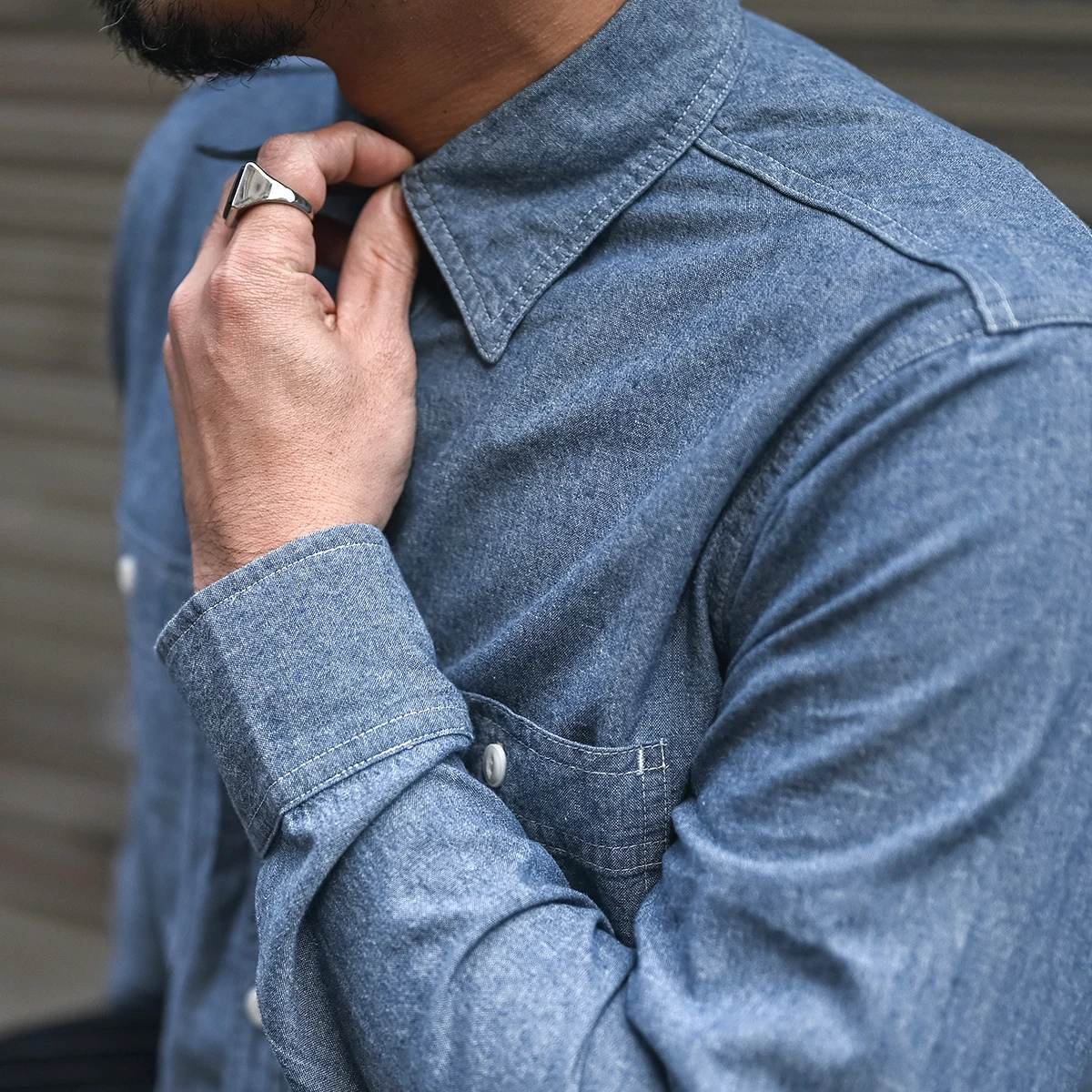 The Pantelleria Men’s Vintage Button Down Denim Shirt