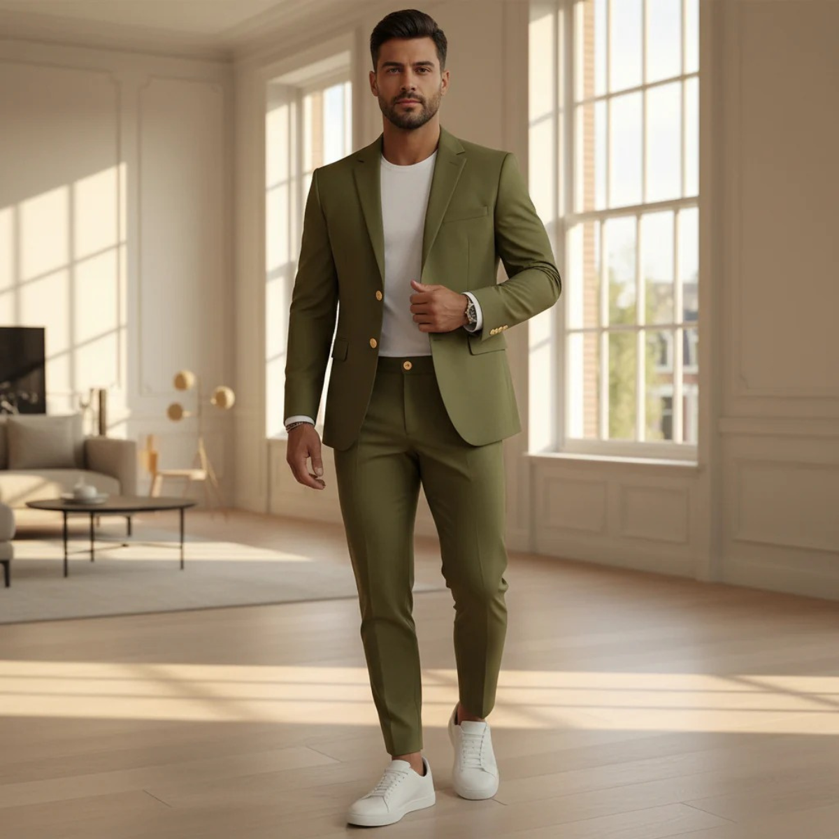 The Brookfield Men’s Slim Fit Suit Set – Modern Blazer and Pants Elegant Set