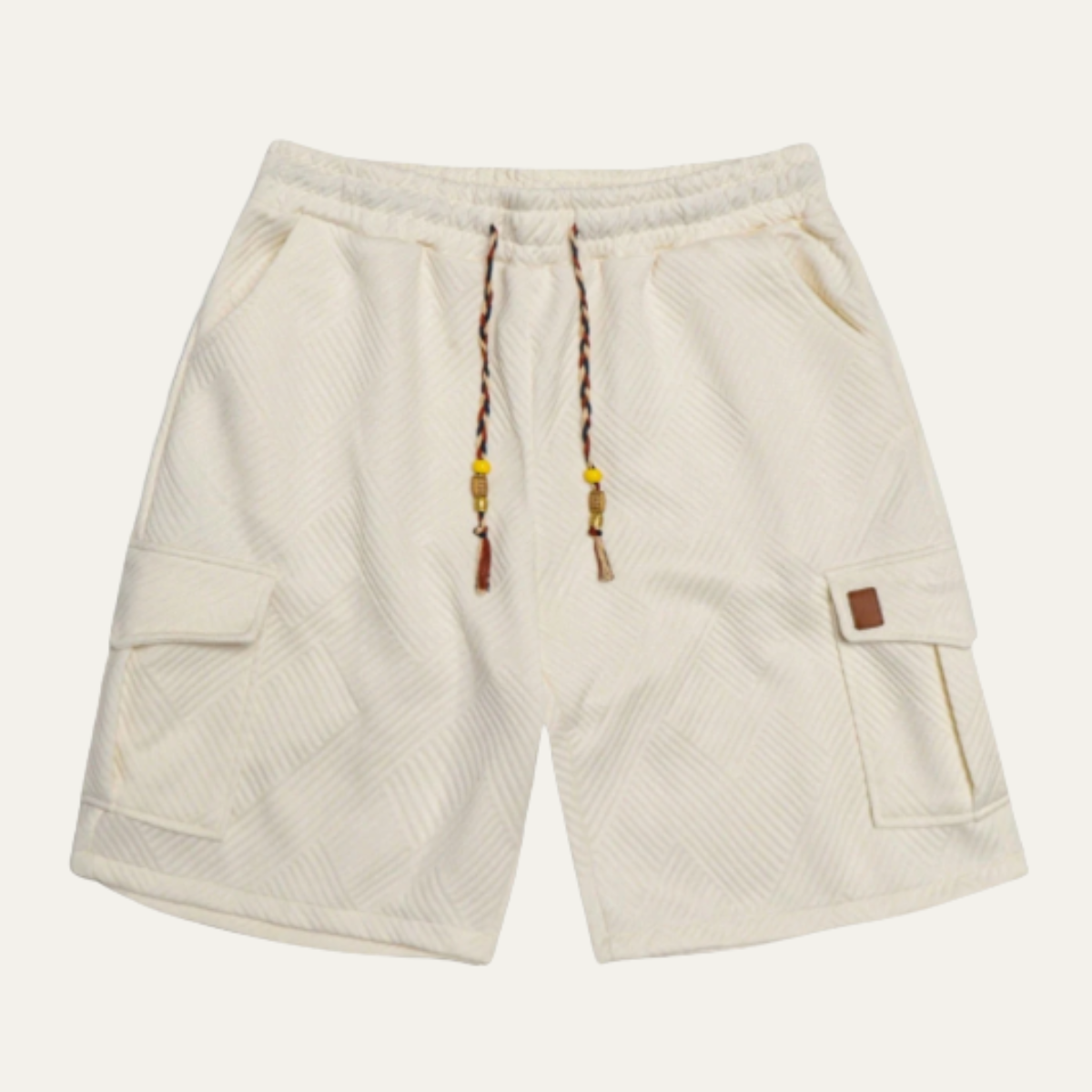The Balmain Men’s Textured Casual Shorts Elastic Waist Drawstring Summer Shorts