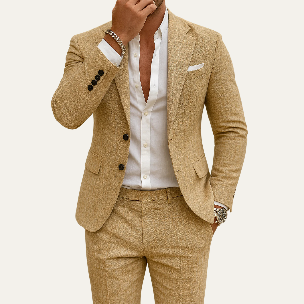 The Sheffield Men’s Slim Fit Set – Two Piece Business Wedding Suit