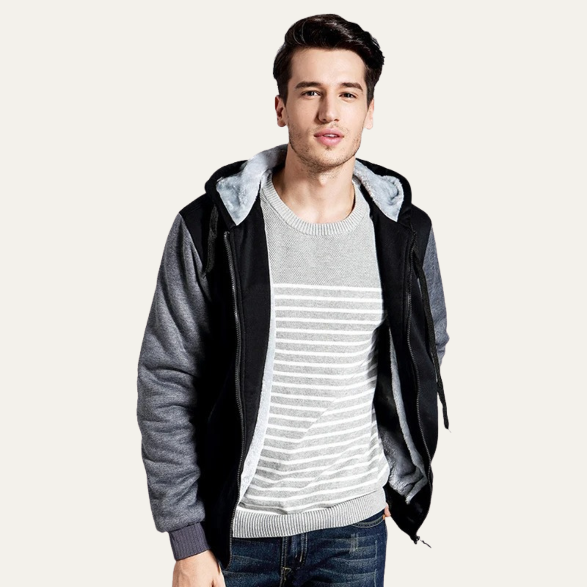 The Taormina Men’s Winter Fleece Line Zip Up Hoodie Jacket