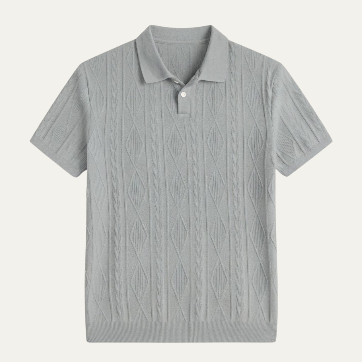 The Willowstone Ridge Men’s Textured Button Up Trendy Polo Shirt