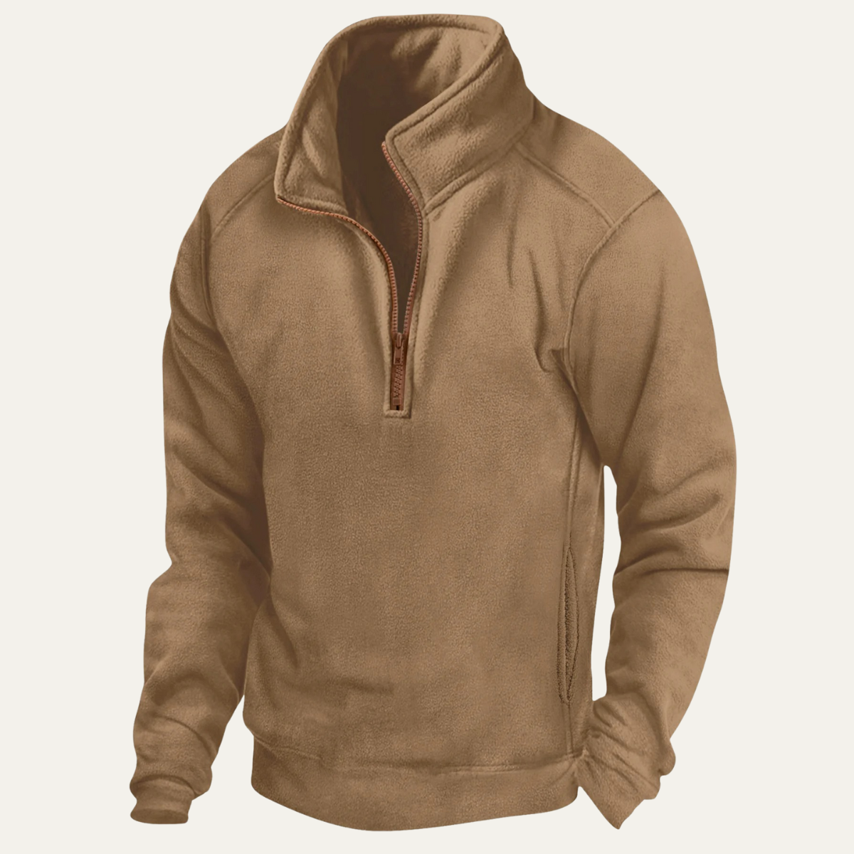 The Fairhaven Men’s Tactical Stand Collar Quarter Zip Fleece Sweater