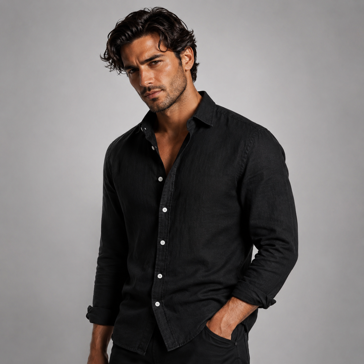 The Sardinia Men's Casual Linen Button Up Shirt