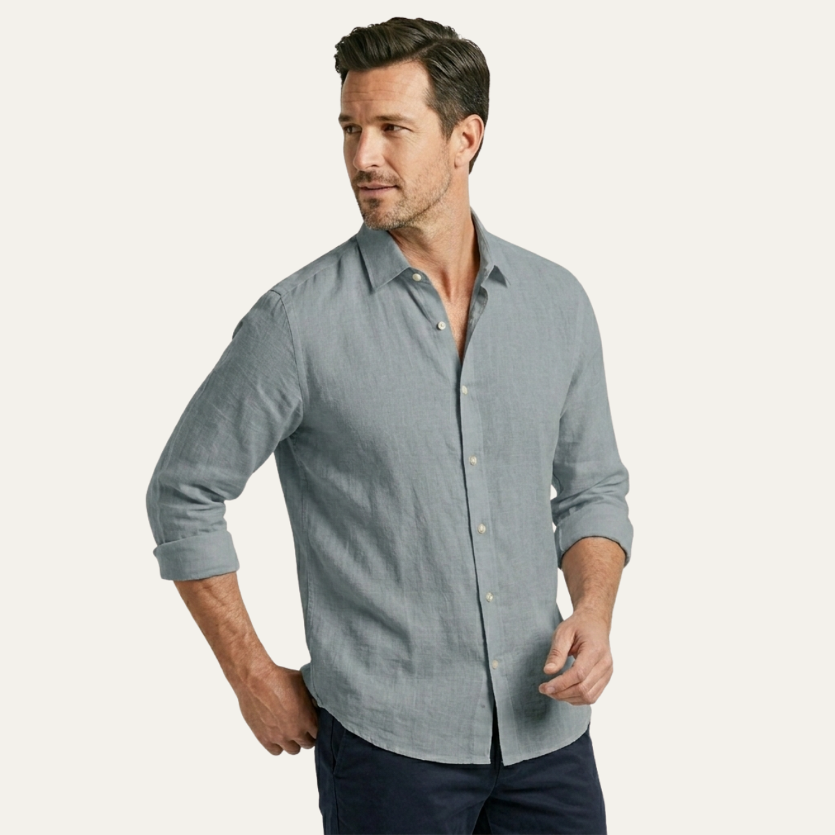 The Meadowrun Men’s Linen Trendy Button Up Shirt
